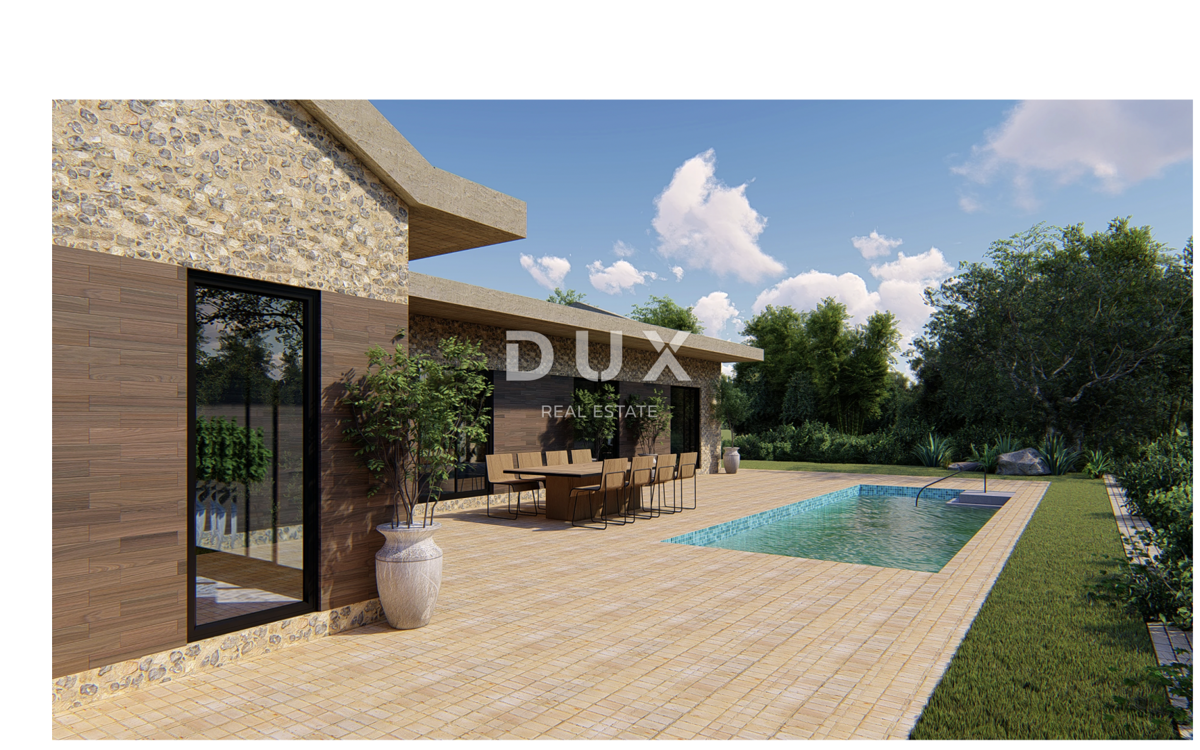 ISTRA, BARBAN - Gradbeno zemljišče z gradbenim dovoljenjem za dvojček z bazenom