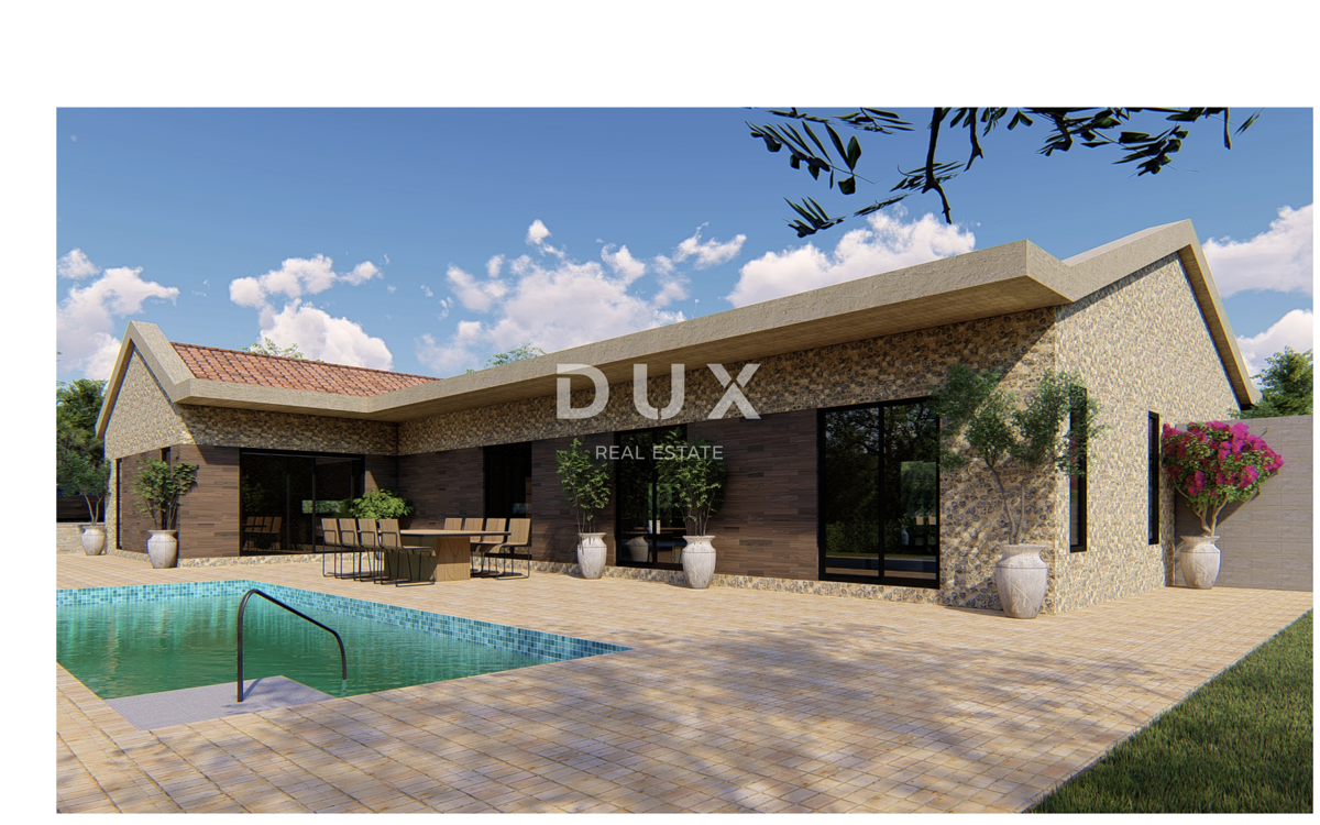 ISTRA, BARBAN - Gradbeno zemljišče z gradbenim dovoljenjem za dvojček z bazenom