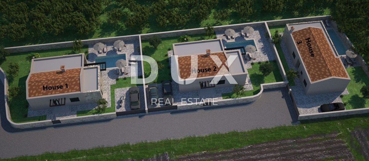 ISTRA, SVETVINČENAT - Moderna enonadstropna hiša z bazenom, nedokončana