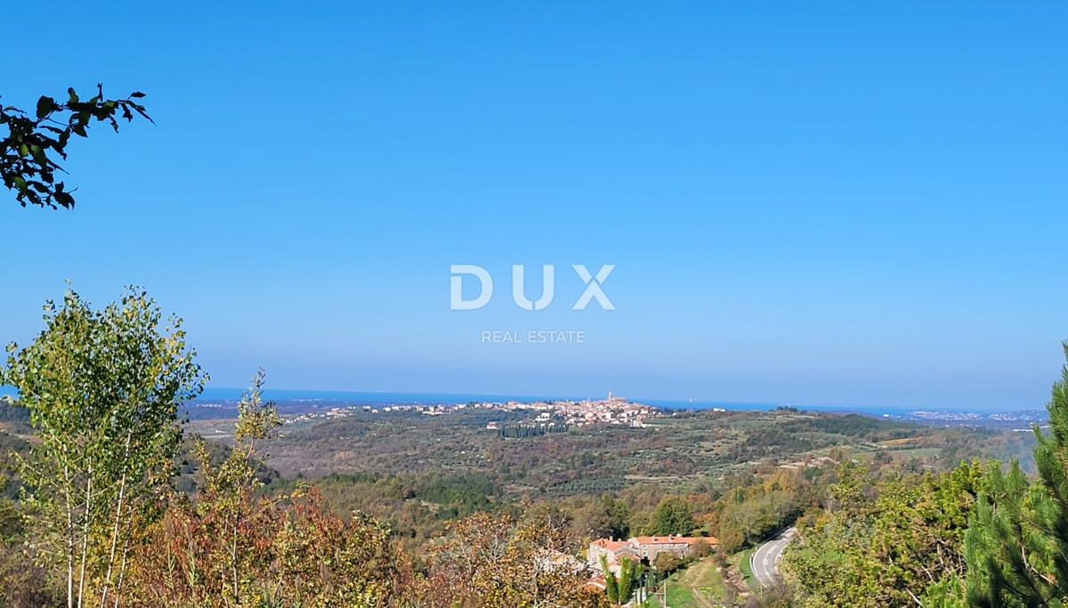 ISTRA, GROŽNJAN - Gradbeno zemljišče z odprtim pogledom na morje in okolico