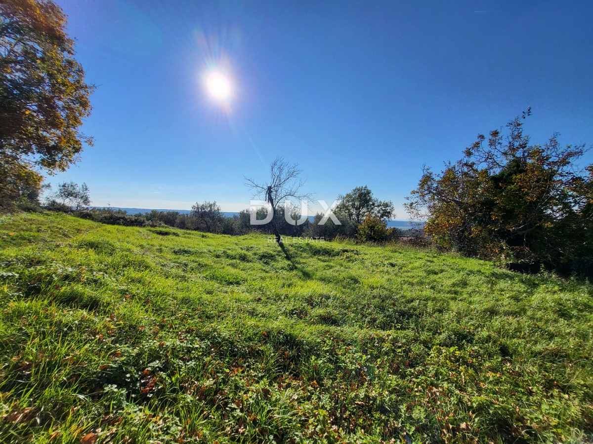 ISTRA, GROŽNJAN - Gradbeno zemljišče z odprtim pogledom na morje in okolico