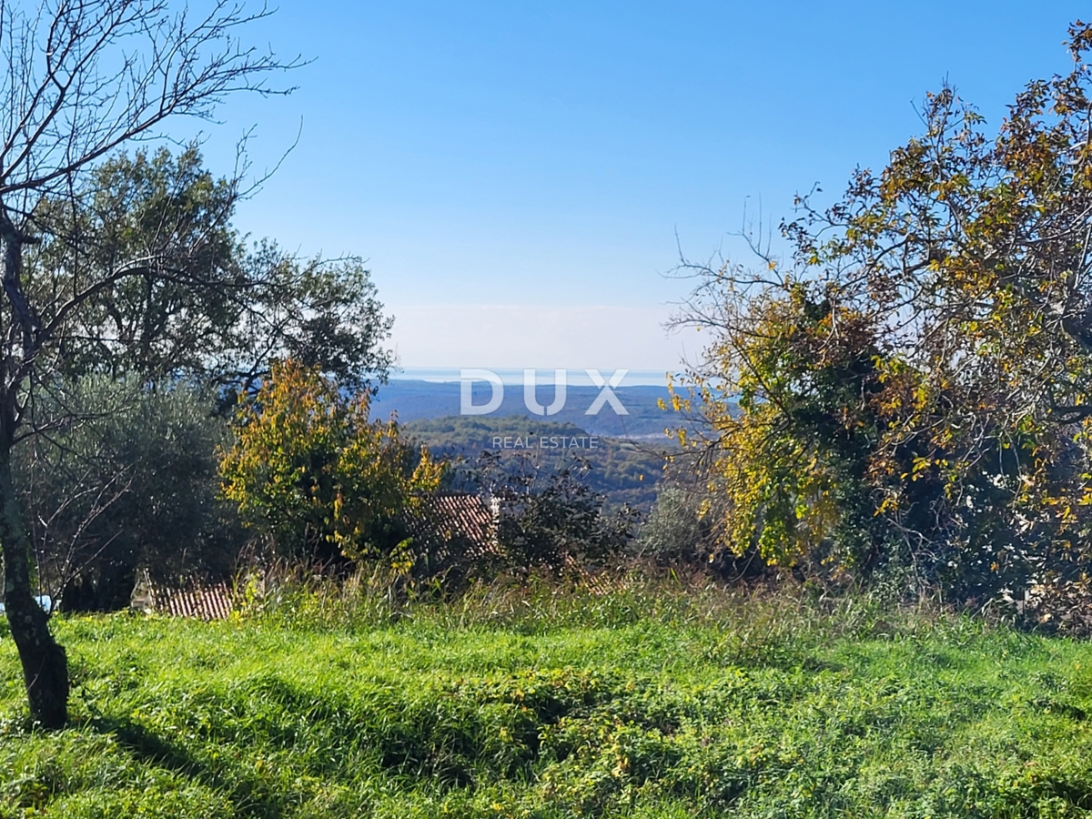 ISTRA, GROŽNJAN - Gradbeno zemljišče z odprtim pogledom na morje in okolico