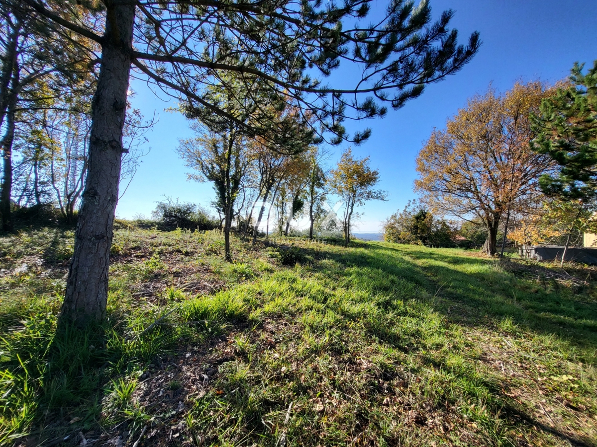 ISTRA, GROŽNJAN - Gradbeno zemljišče z odprtim pogledom na morje in okolico