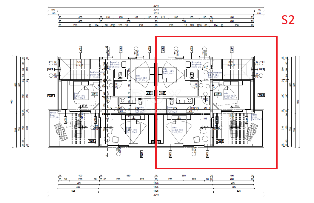 ŠIBENIK, VODICE - Dvojček hiše z bazenom in panoramskim pogledom na morje in Vodice