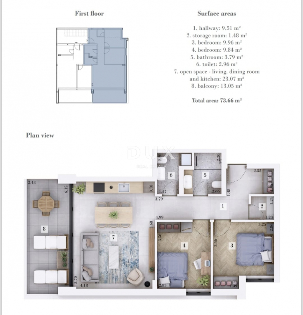 Stanovanje Šorići, Kanfanar, 74m2