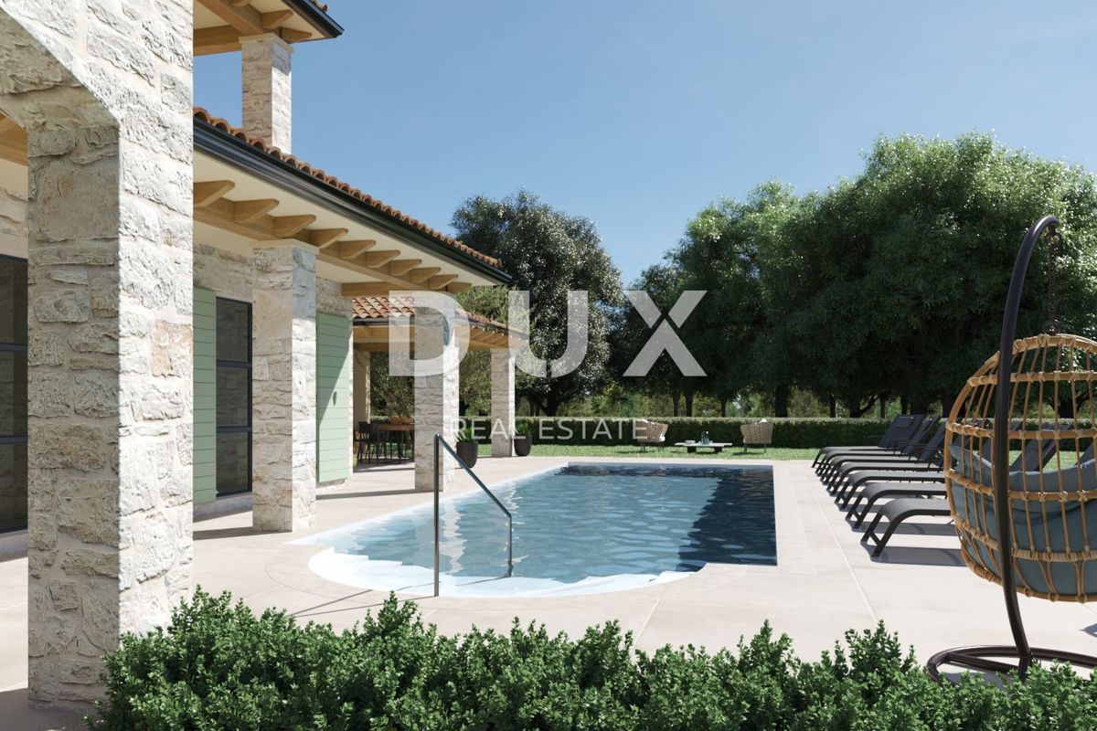 ISTRA, KAŠTELIR - Fascinantna kamnita vila s panoramskim pogledom na morje