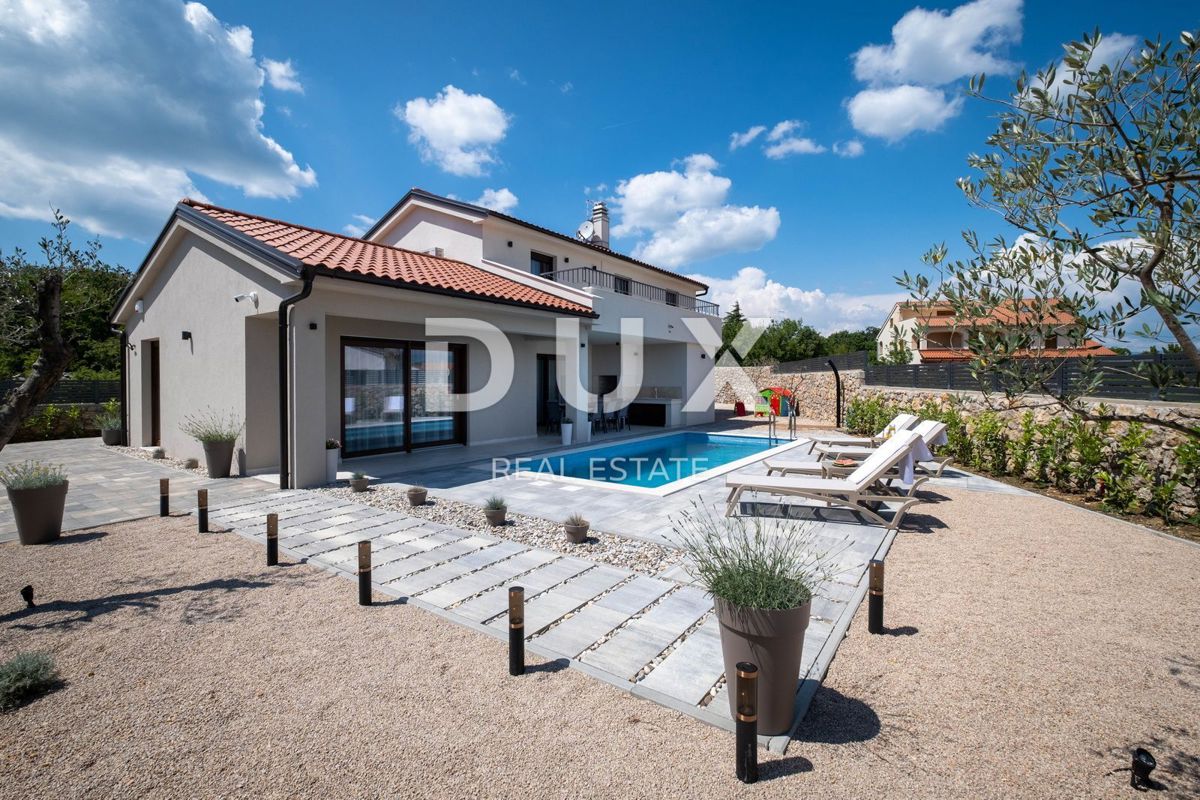 OTOK KRK, okolica mesta Krk - Luksuzna vila v novogradnji na mirni lokaciji