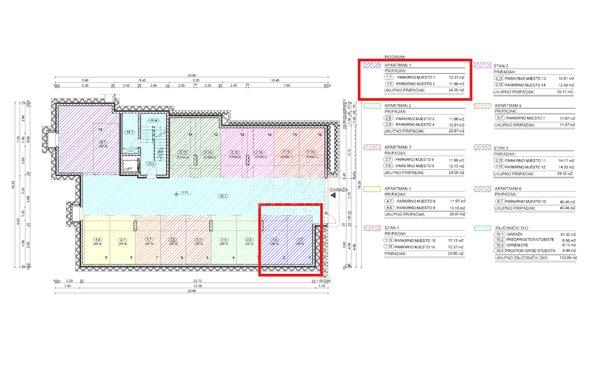 OPATIJA, CENTER - novozgrajeno stanovanje 65,02m2 s panoramskim pogledom na morje + okolica 91,54m2 - STANOVANJE 1