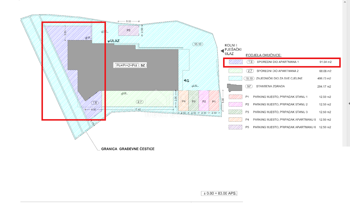 OPATIJA, CENTER - novozgrajeno stanovanje 65,02m2 s panoramskim pogledom na morje + okolica 91,54m2 - STANOVANJE 1