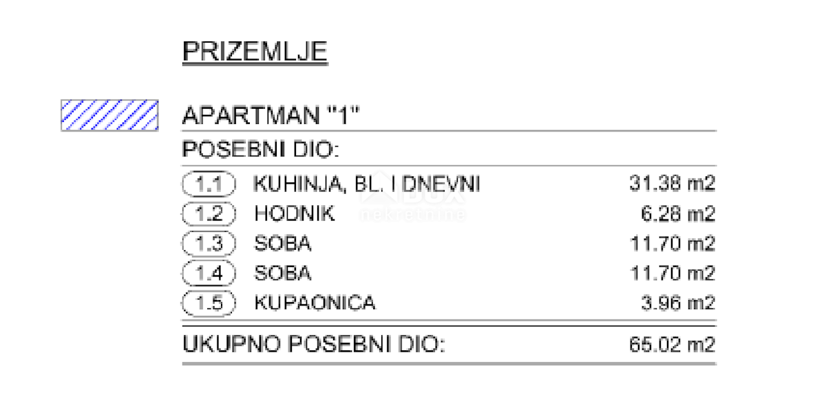 OPATIJA, CENTER - novozgrajeno stanovanje 65,02m2 s panoramskim pogledom na morje + okolica 91,54m2 - STANOVANJE 1