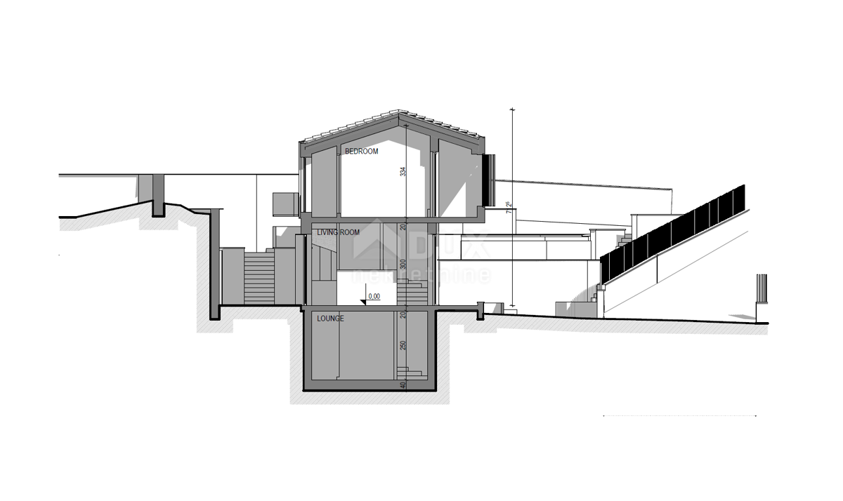 LABIN, SVETA MARINA - gradbeno zemljišče 500m2 s pogledom na morje in idejnim projektom