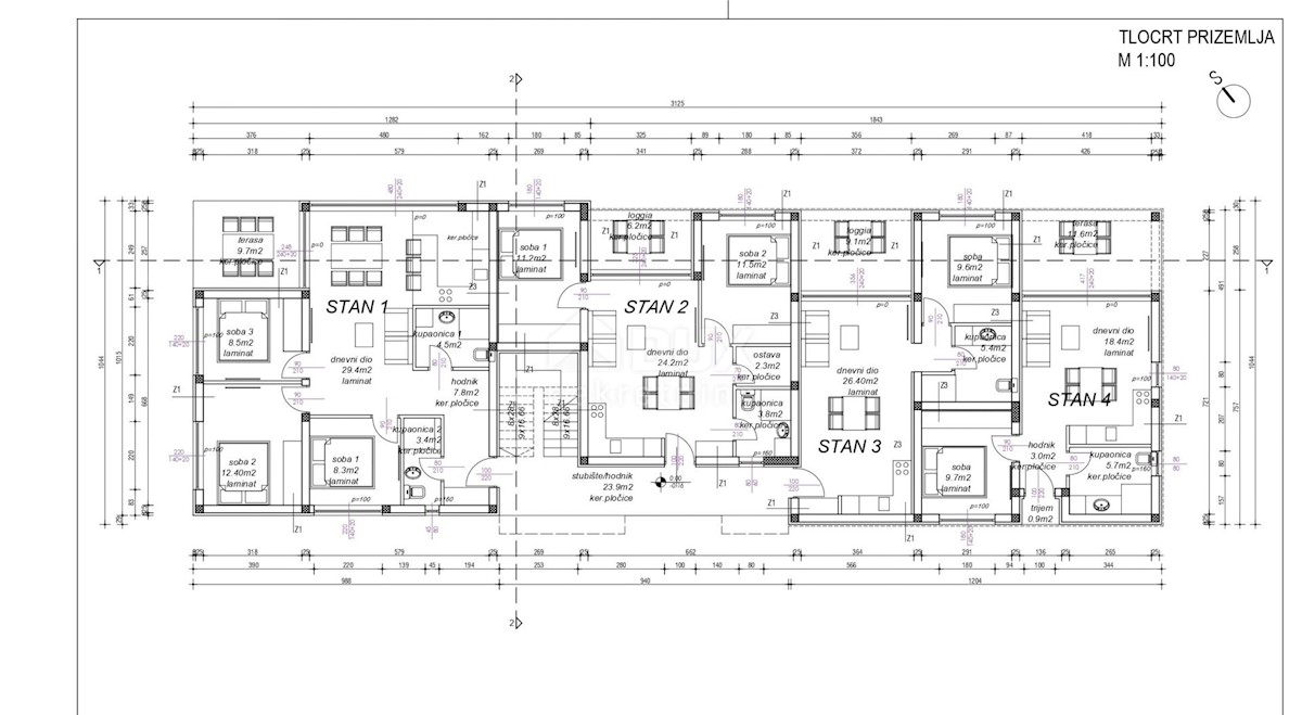 ZADAR, NIN - Apartma S1 v gradnji z vrtom in pogledom na morje
