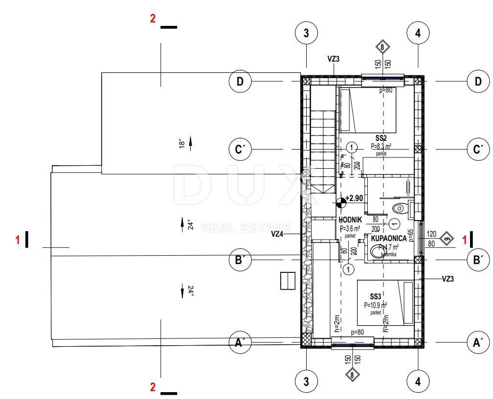 ISTRA, ŠTOKOVCI - Vila z bazenom v roh-bau fazi + gradbeno zemljišče 550 m2