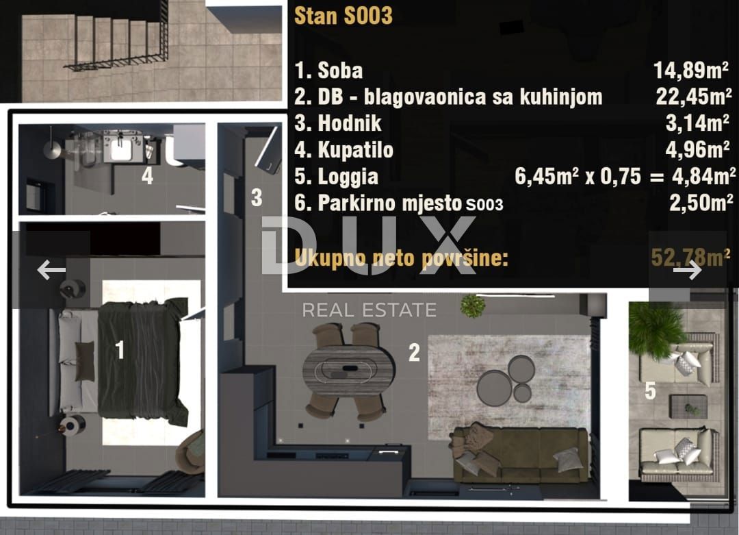 Stanovanje Medulin, 52,78m2