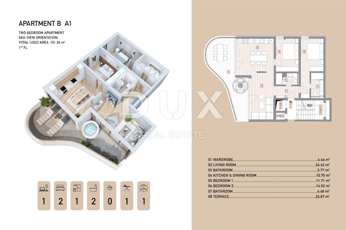 OPATIJA, CENTER - Novogradnja vrhunskega dizajna s pogledom na morje!