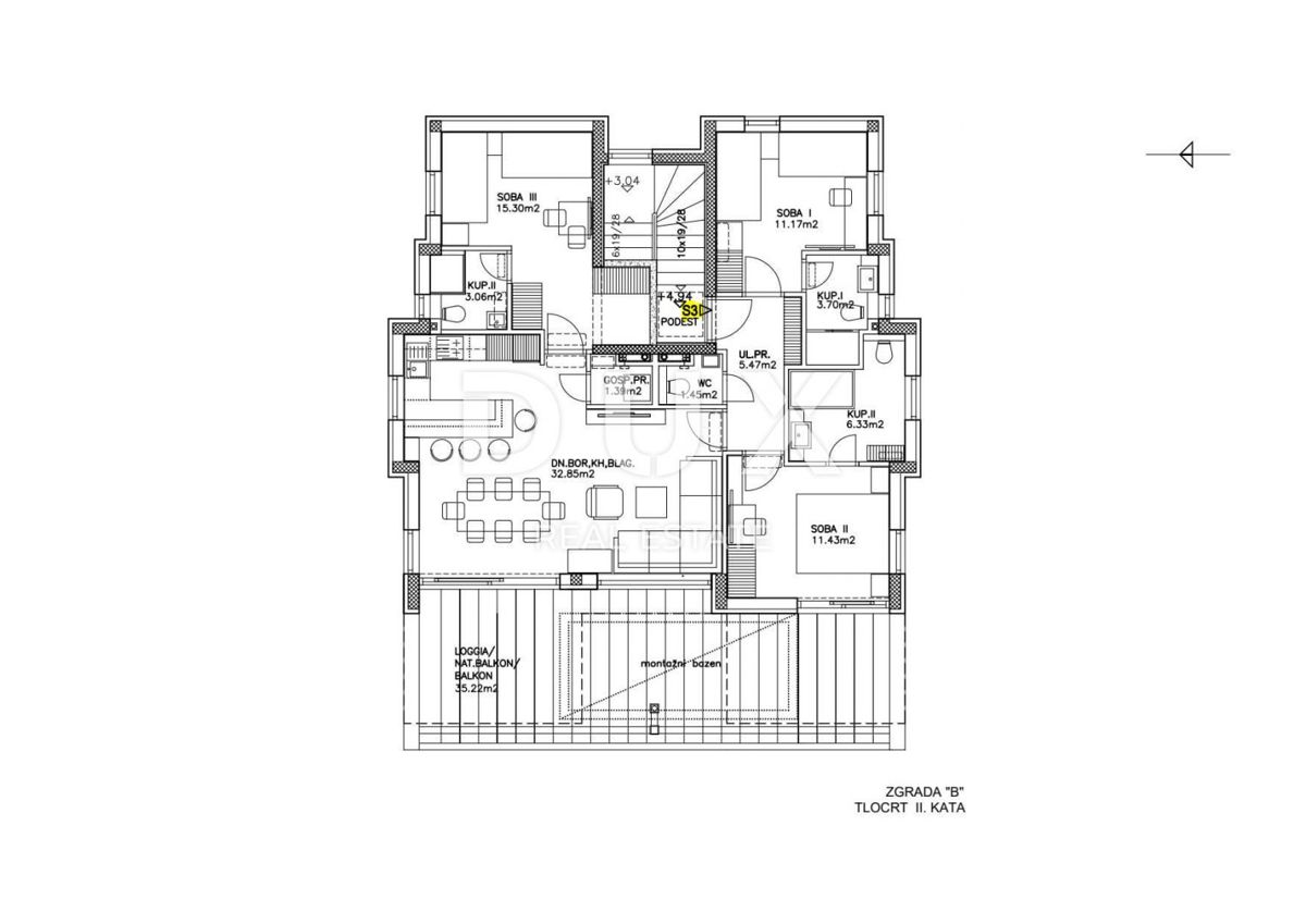 NOVALJA, JAKISNICA - Luksuzno penthouse 117 m2 s pogledom na celoten zaliv
