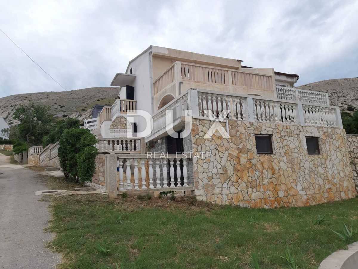 OTOK PAG, PAG - Dvojček hiše za adaptacijo s pogledom na morje
