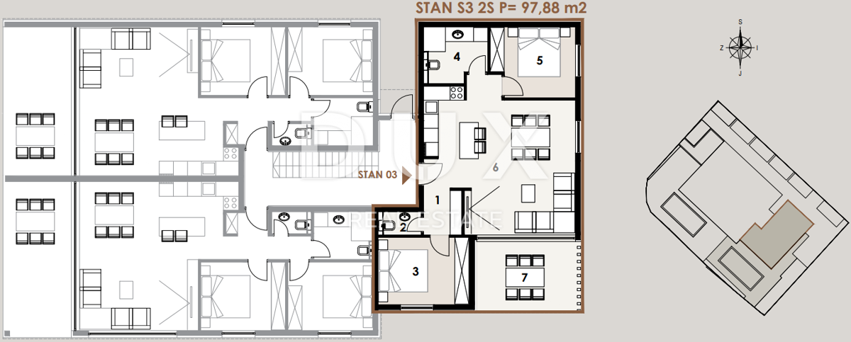 ZADAR, PRIVLAKA - Apartma z bazenom 50 metrov od peščene plaže! S3