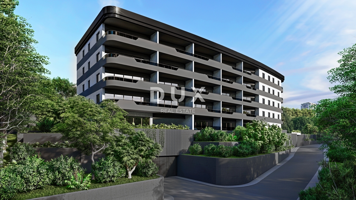 RIJEKA, KANTRIDA - 151m2 veliko stanovanje v luksuzni novogradnji le 250 metrov od morja z garažo in panoramskim pogledom na morje