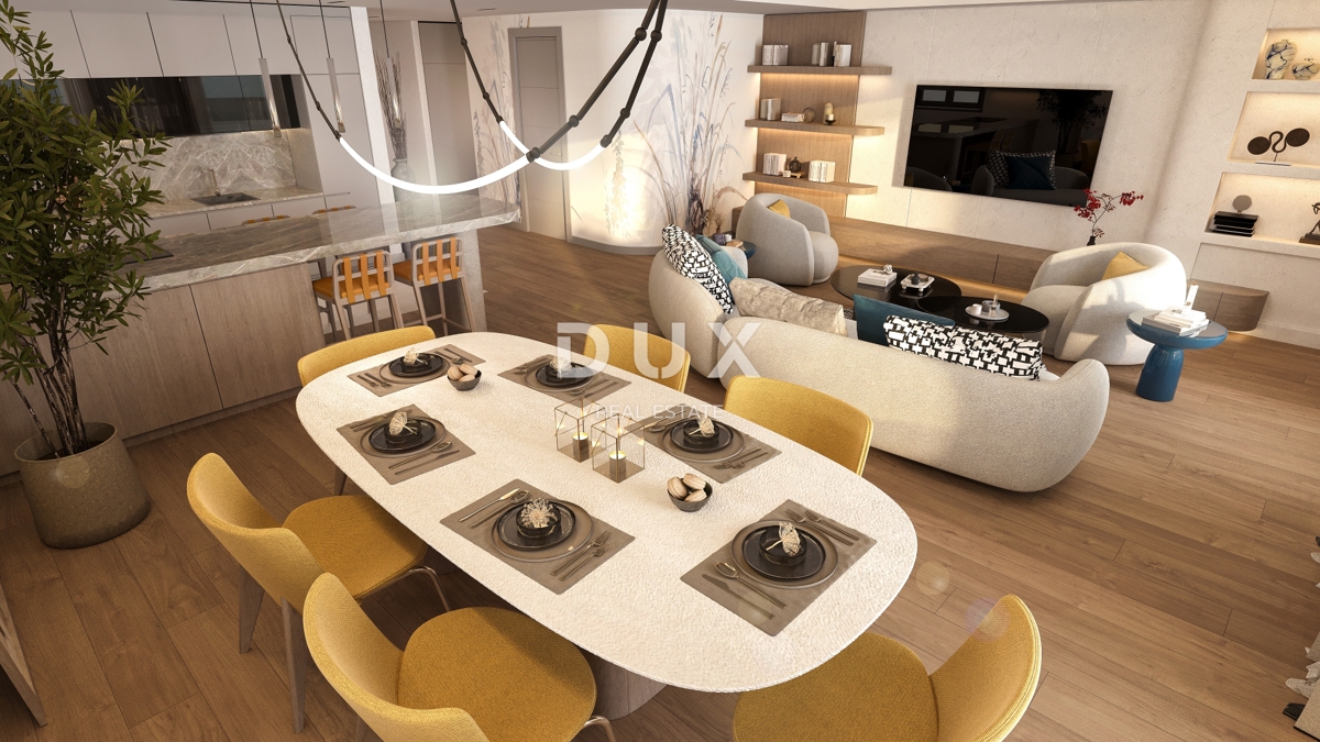 RIJEKA, KANTRIDA - 151m2 veliko stanovanje v luksuzni novogradnji le 250 metrov od morja z garažo in panoramskim pogledom na morje