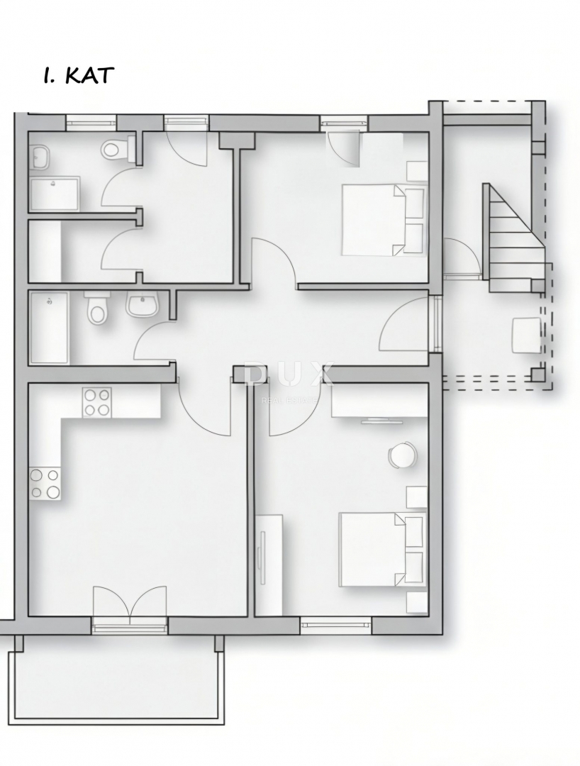 PAG, MESTO PAG - Prostorna hiša s panoramskim razgledom na morje in Velebit