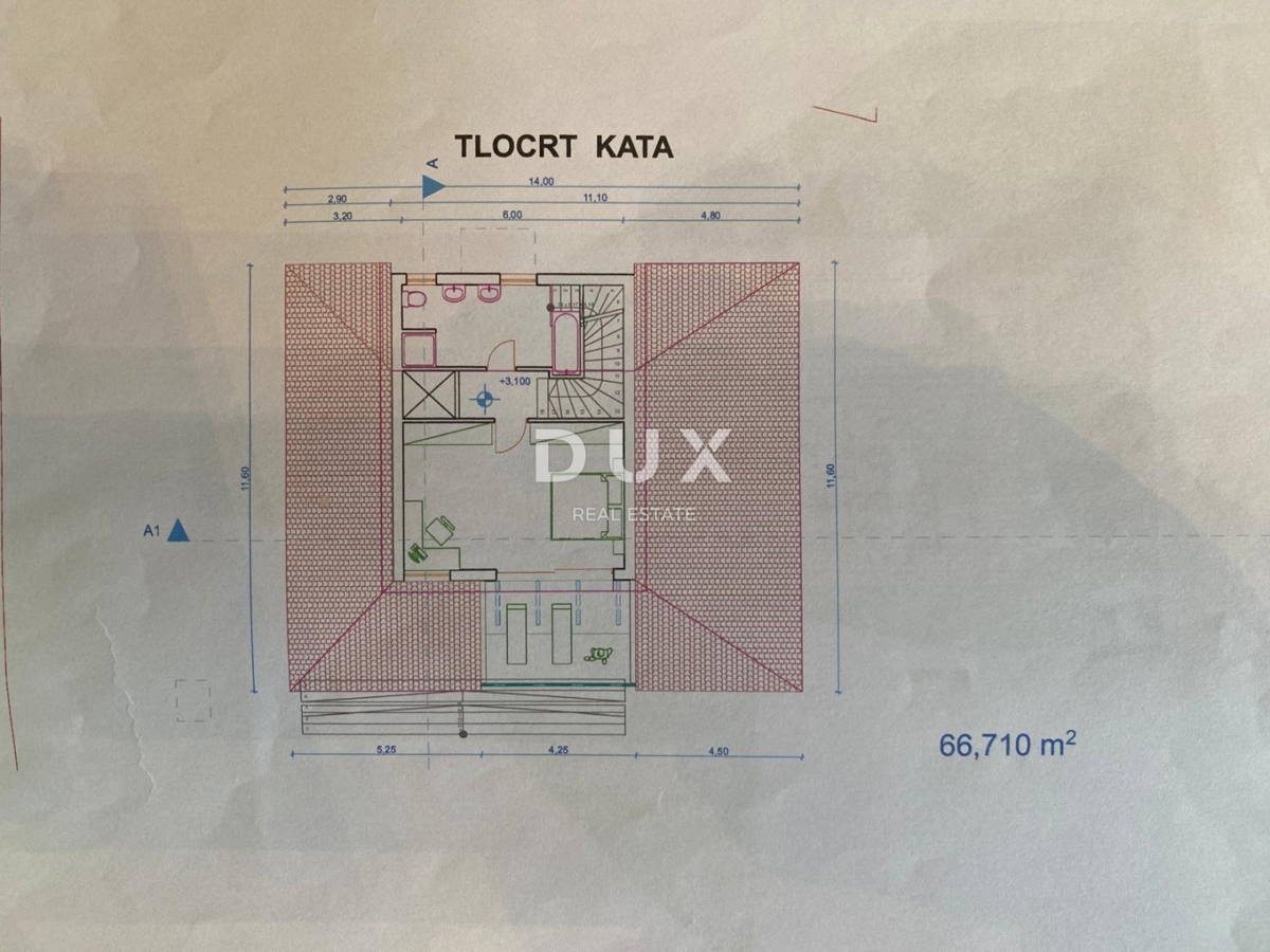 OPATIJA, LOVRAN - gradbeno zemljišče 2.078 m2 s pogledom na morje in GRADBENIM DOVOLJENJEM za samostojno hišo z bazenom! PRILOŽNOST!