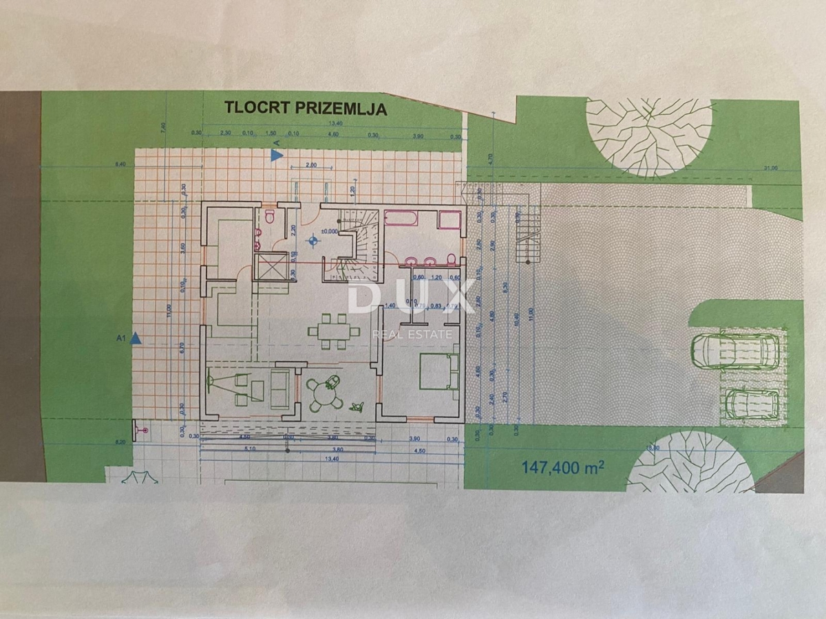 OPATIJA, LOVRAN - gradbeno zemljišče 2.078 m2 s pogledom na morje in GRADBENIM DOVOLJENJEM za samostojno hišo z bazenom! PRILOŽNOST!