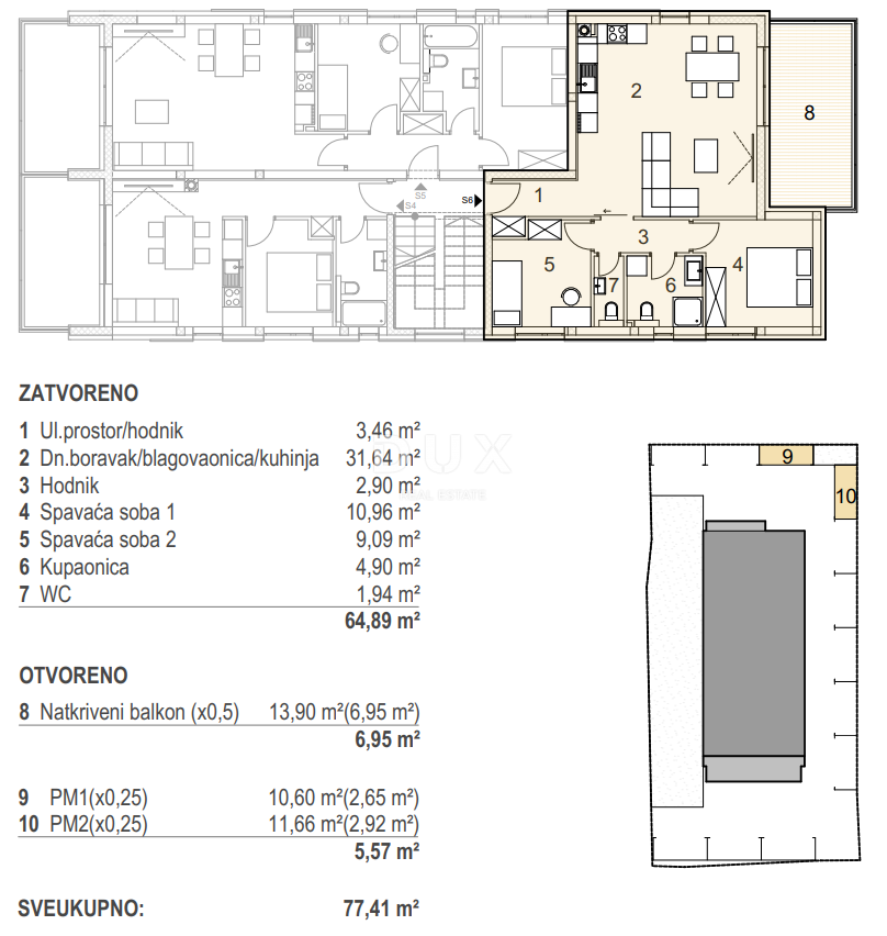 OTOK PAG, MANDRE - Moderna novogradnja s pogledom na morje 80 metrov od plaže! S6