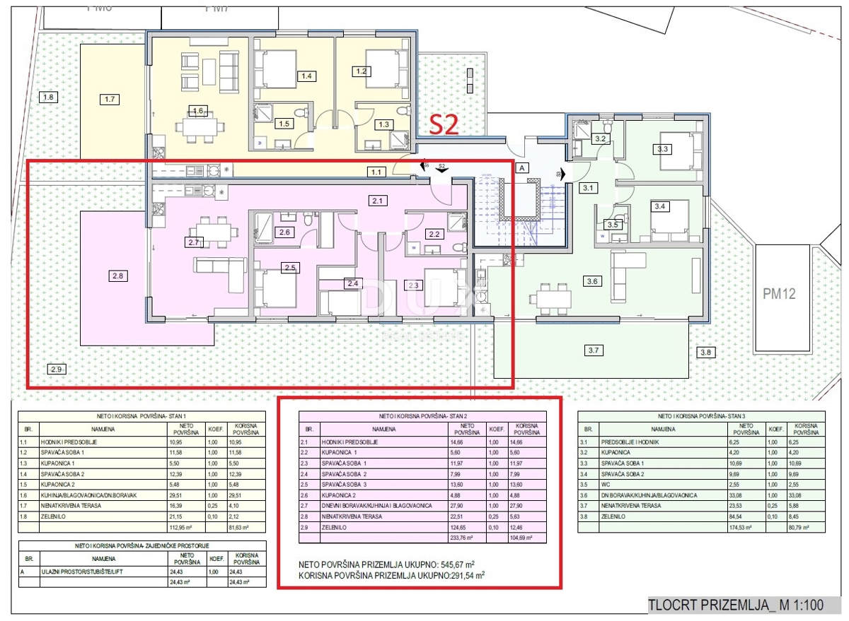 ŠIBENIK, SRIMA - NOVOGRADNJA, Trisobno stanovanje z velikim vrtom, 70 m od morja - redkost na trgu!