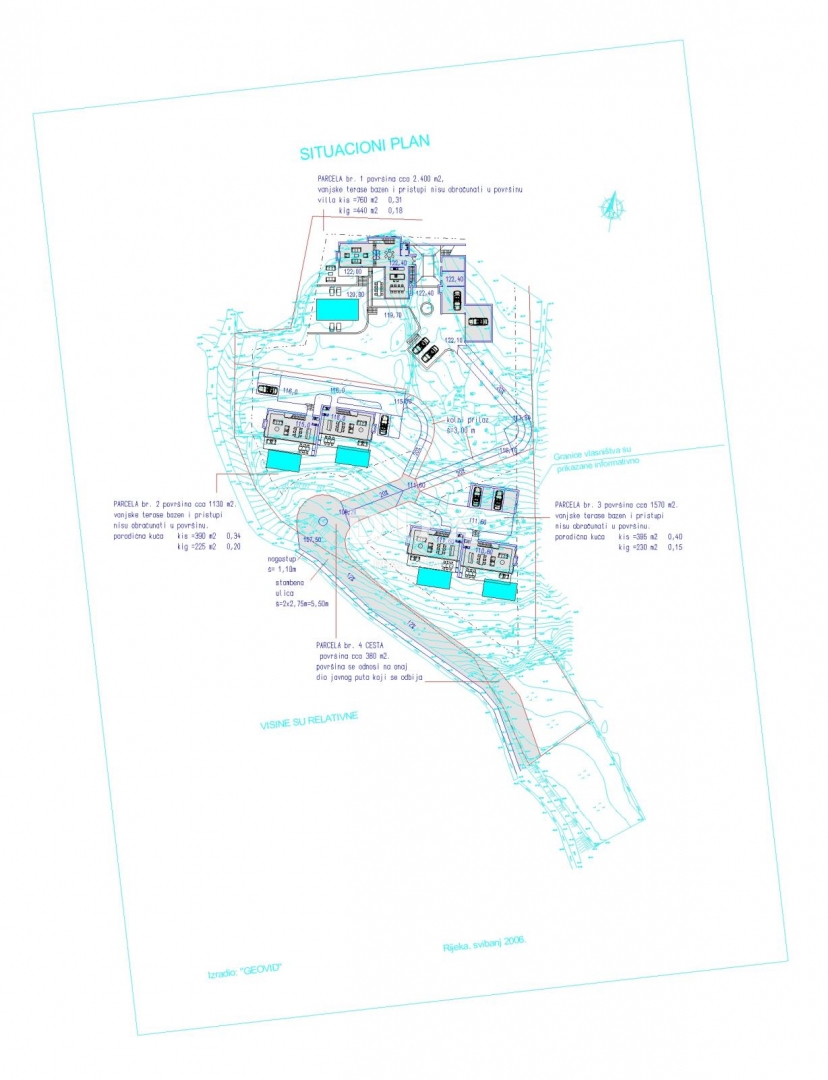 OPATIJA, IČIĆI, POLJANE - gradbeno zemljišče 5000m2 s 4 GRADBENIMI DOVOLJENJI:!!! s panoramskim pogledom na morje