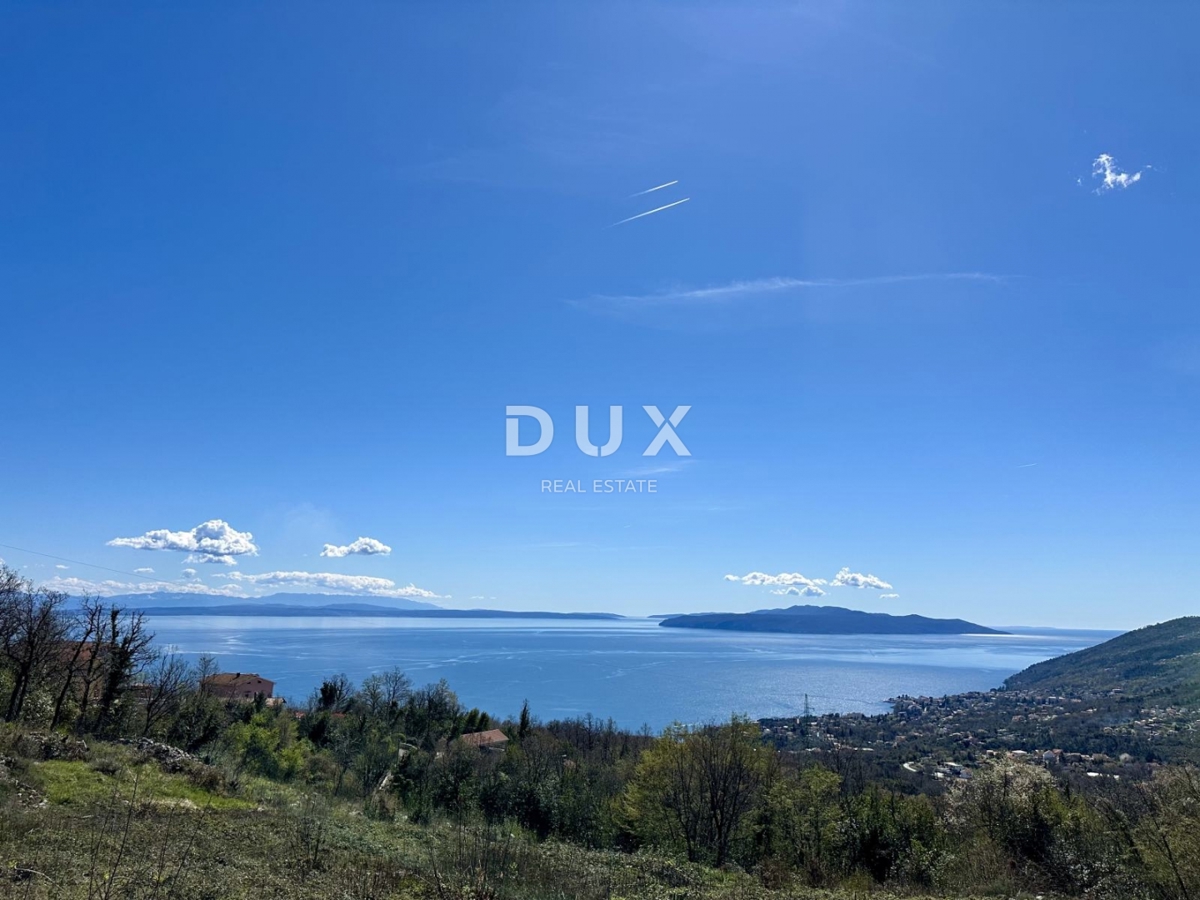 OPATIJA, IČIĆI, POLJANE - gradbeno zemljišče 5000m2 s 4 GRADBENIMI DOVOLJENJI:!!! s panoramskim pogledom na morje