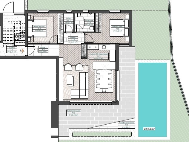 OPATIJA, IČIĆI - luksuzno stanovanje z bazenom 100m od morja in resorta Mariott, garaža