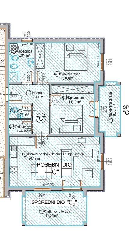 Stanovanje Poreč, 75m2