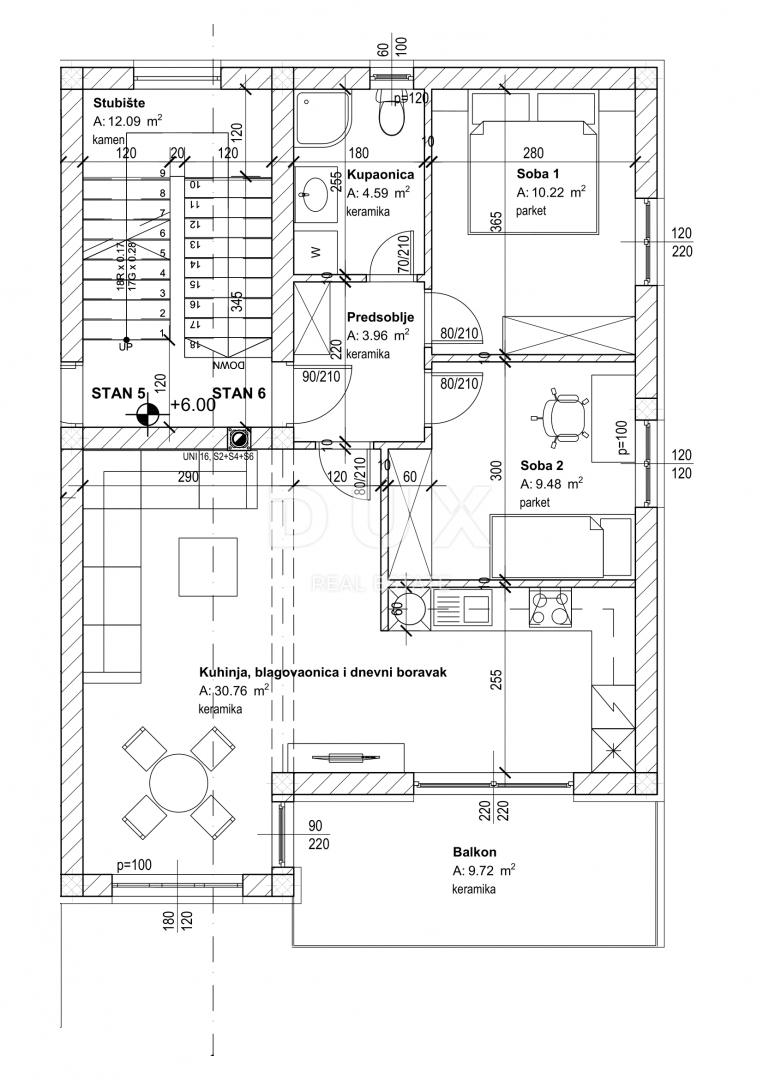 RIJEKA, VIŠKOVO - stanovanje 6. (68 m2) V NOVOGRADNJI 2 S + DNEVNA SOBA, URBANI ZGRADBA VIŠKOVO! PRILOŽNOST!