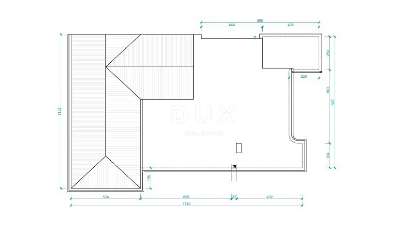 MATULJI, CENTER - pol samostojna hiša 310m2 s pogledom na morje + vrt 900m2