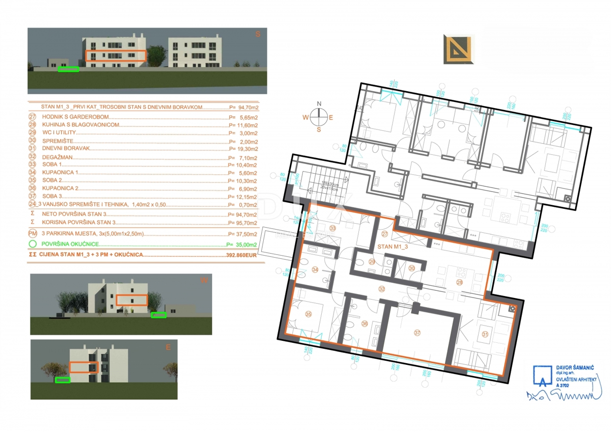 Stanovanje Marčelji, Viškovo, 82,90m2