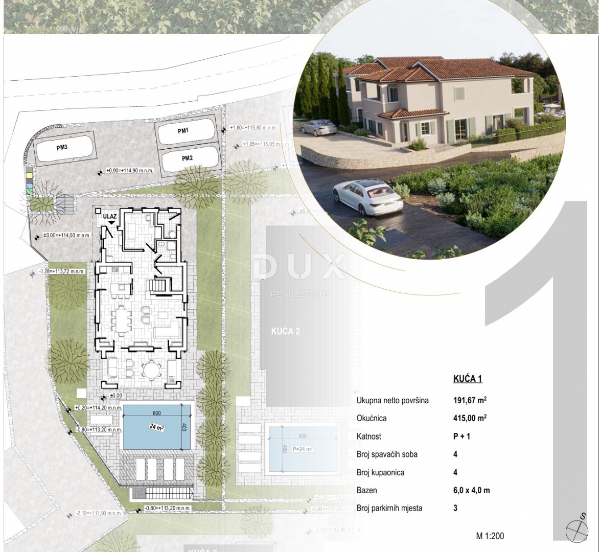 OTOK KRK, DOBRINJ - Fantastična mediteranska vila z bazenom