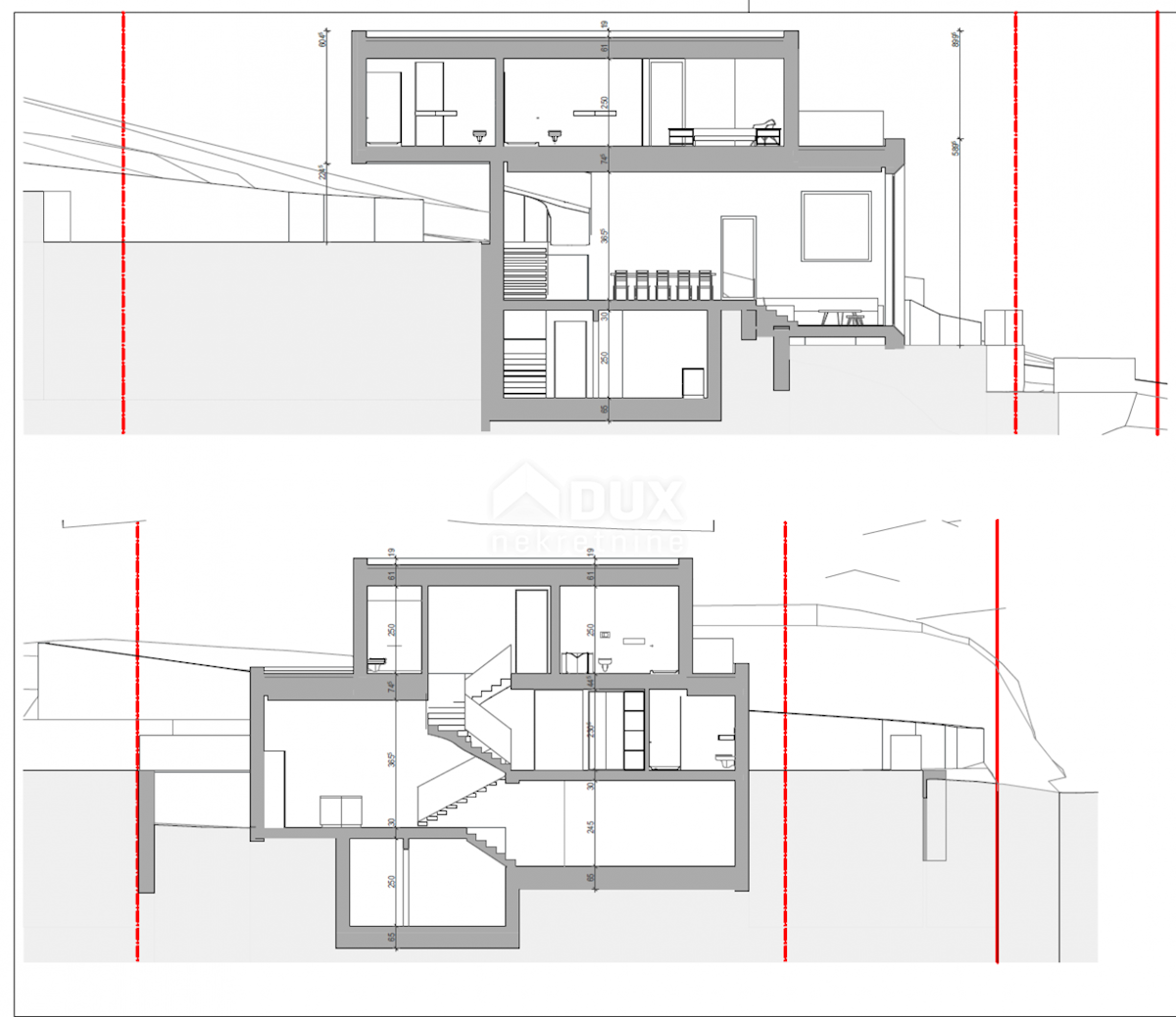 OPATIJA, CENTER - zemljišče 929m2 za vilo z bazenom z gradbenim dovoljenjem, center Opatije, panoramski pogled