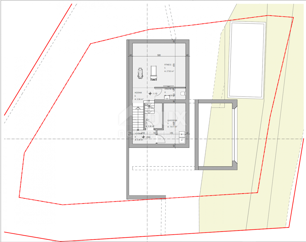 OPATIJA, CENTER - zemljišče 929m2 za vilo z bazenom z gradbenim dovoljenjem, center Opatije, panoramski pogled