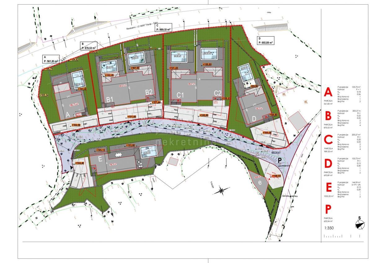 OTOK KRK, TRIBULJE - gradbeno zemljišče 3946m2 z projektom