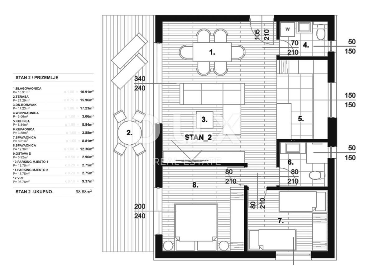 ISTRA, UMAG - moderno stanovanje z vrtom in 2 parkirnima mestoma v pritličju novogradnje