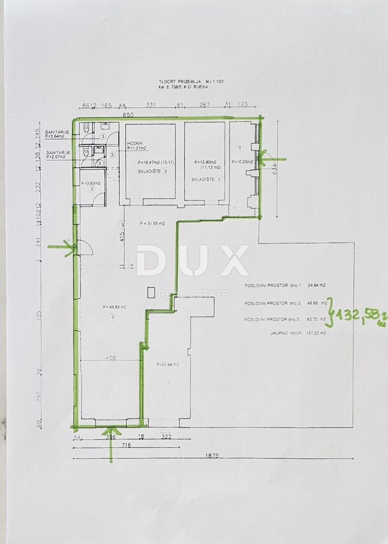 Poslovni prostor Centar, Rijeka, 132,58m2