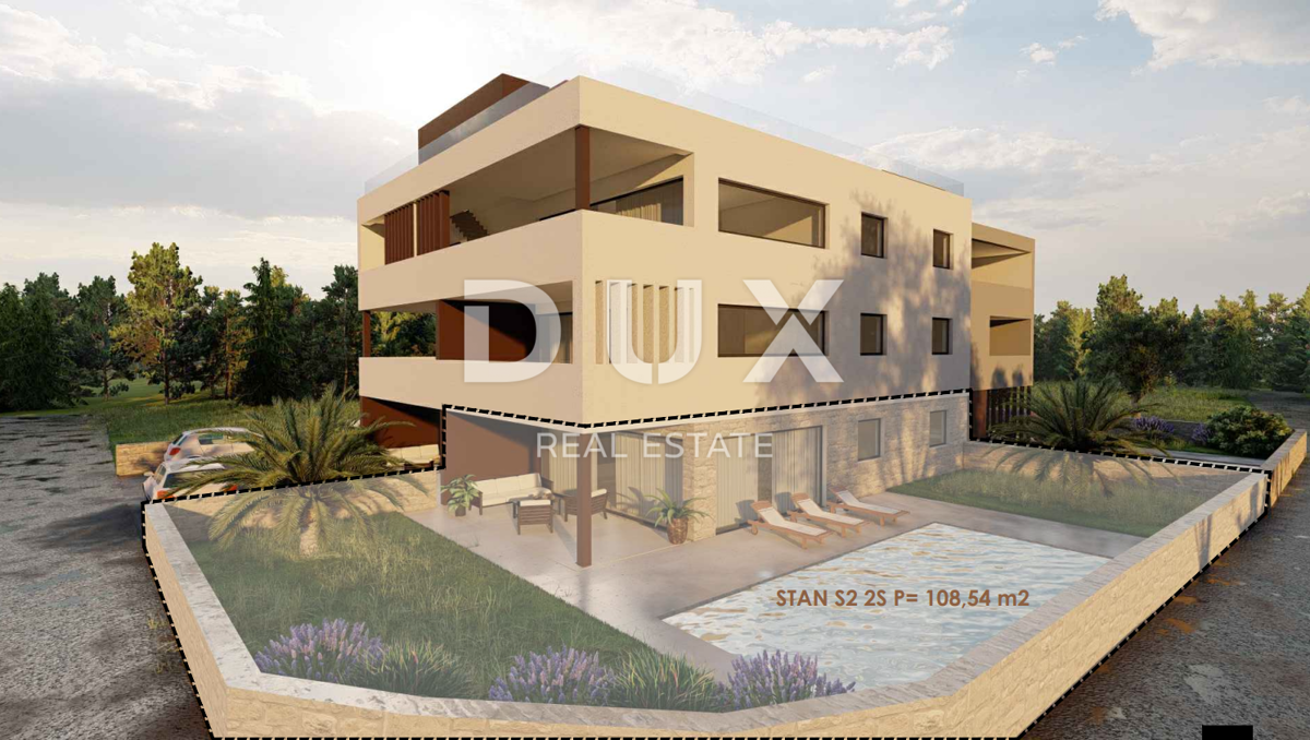 ZADAR, PRIVLAKA - Apartma z bazenom 50 metrov od peščene plaže! S2