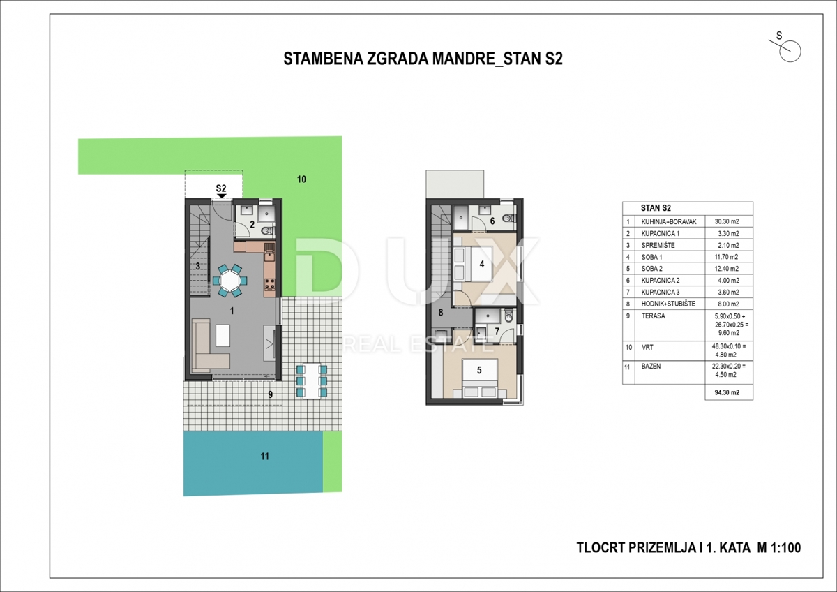 Stanovanje Mandre, Kolan, 10m2