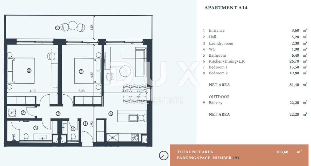 Stanovanje Savudrija, Umag, 103,60m2