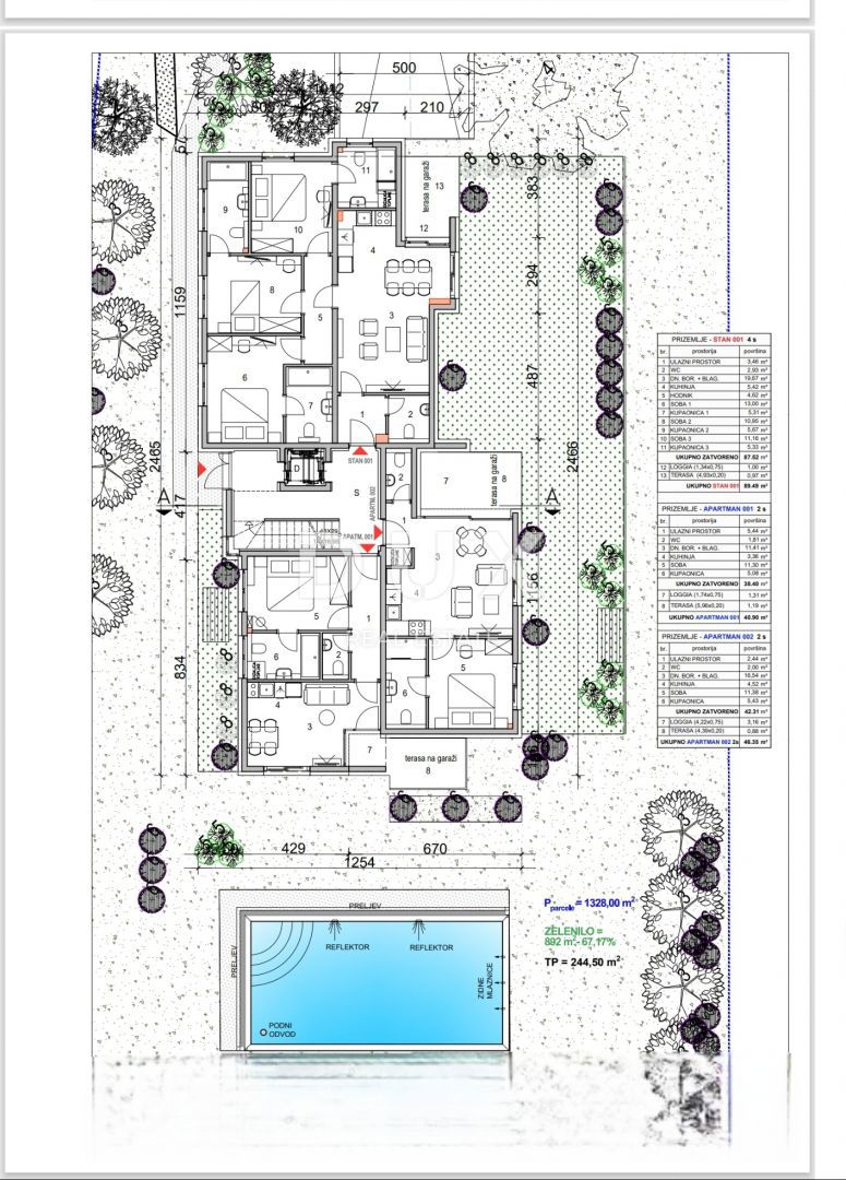 OPATIJA, IČIĆI - gradbeno zemljišče 2800m2 Z LOKACIJSKIM DOVOLJENJEM!! In s pogledom na morje za stanovanjski objekt - stanovanja/apartmaje