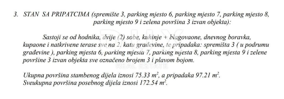 MATULJI, JUŠIĆI, JURDANI - stanovanje v 2. nadstropju 87,74 m2 v novogradnji DB+2S z vrtom 