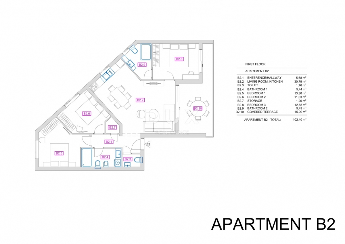 OTOK KRK, VRBNIK - Apartma v 1. nadstropju s teraso in pogledom na morje