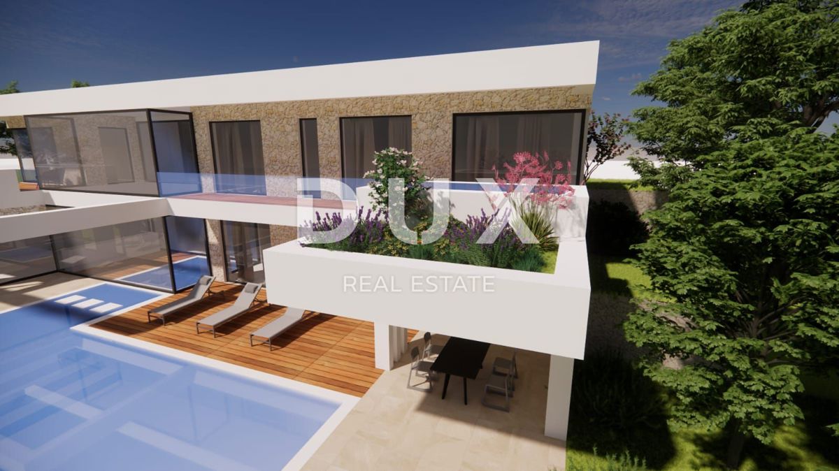 ZADAR, MASLENICA - Gradbeno zemljišče s pogledom na morje in idejnim projektom