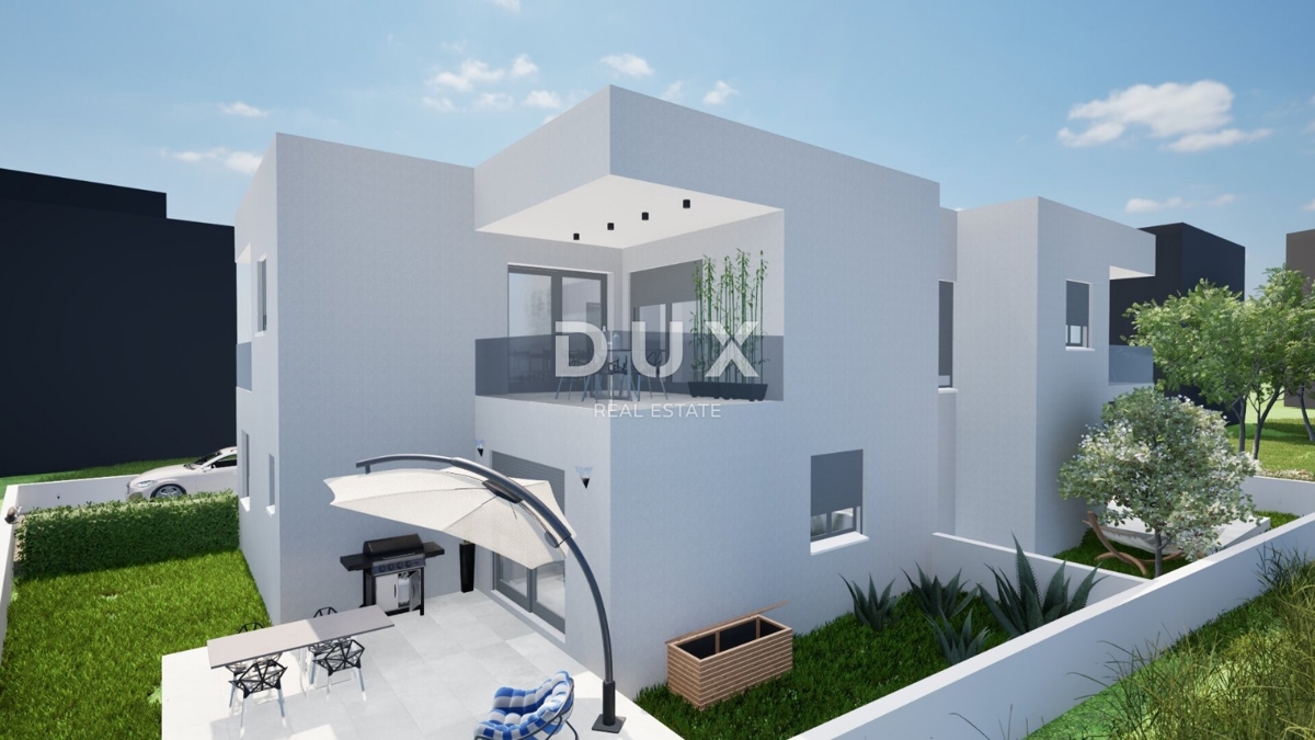 ŠIBENIK, SRIMA - Moderno dvosobno stanovanje s pokrito teraso in pogledom na morje, 70 m od plaže, v novi stavbi z dvigalom